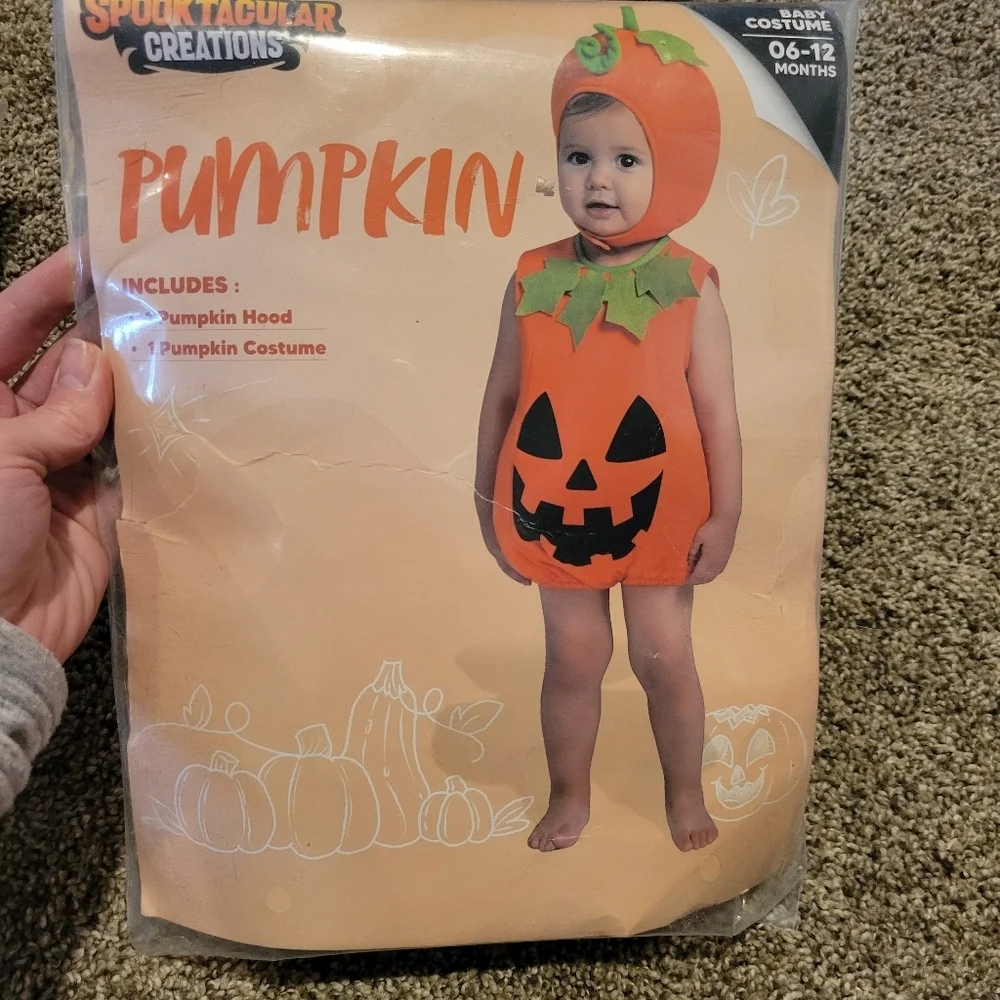 Spooktacular Creations Pumpkin Halloween Costume Size 6-12 and 12-18 Months New